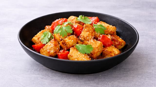 Deep-fried eggplant salad
